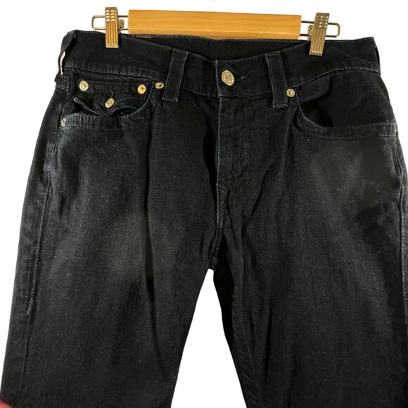 True Religion Rocco Relaxed Skinny Denim Jeans Dark Wash Sz 33 flap Pocket - Picture 3 of 14